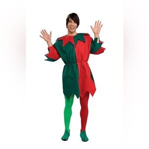 Adult Red and Green Elf Tunic one size fit all
